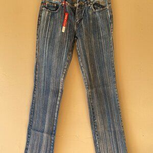Fause Haten Striped Jean pants NWT